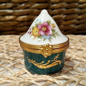 Vintage Limoges Artoria Porcelain Conical Ring Box